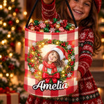 Custom Name Photo Christmas Gifts for Kids - Personalized LED Light Bucket Bag - Memorable Season