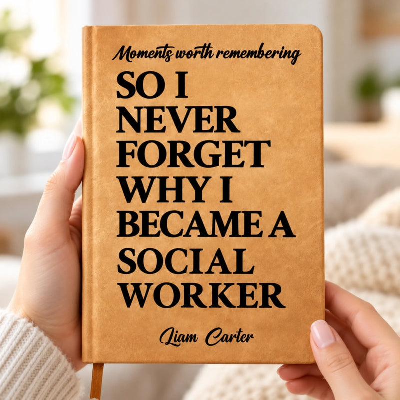 Custom Name Career Motivation Gifts - Leather Writing Journal - The Moments Worth Remembering
