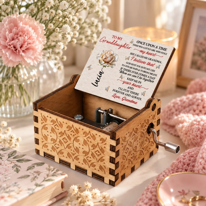 Custom Granddaughter Heartfelt Keepsake Gift - Personalized Music Box - Loved Beyond Measure