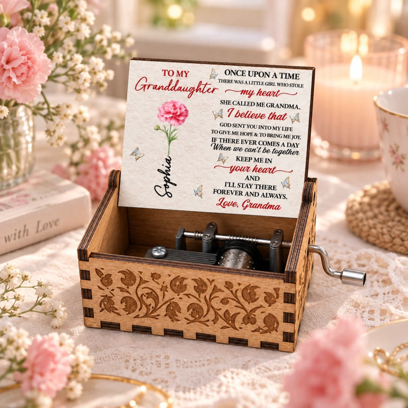 Custom Name Granddaughter Gifts from Grandma - Personalized Music Box - Forever My Sweetheart