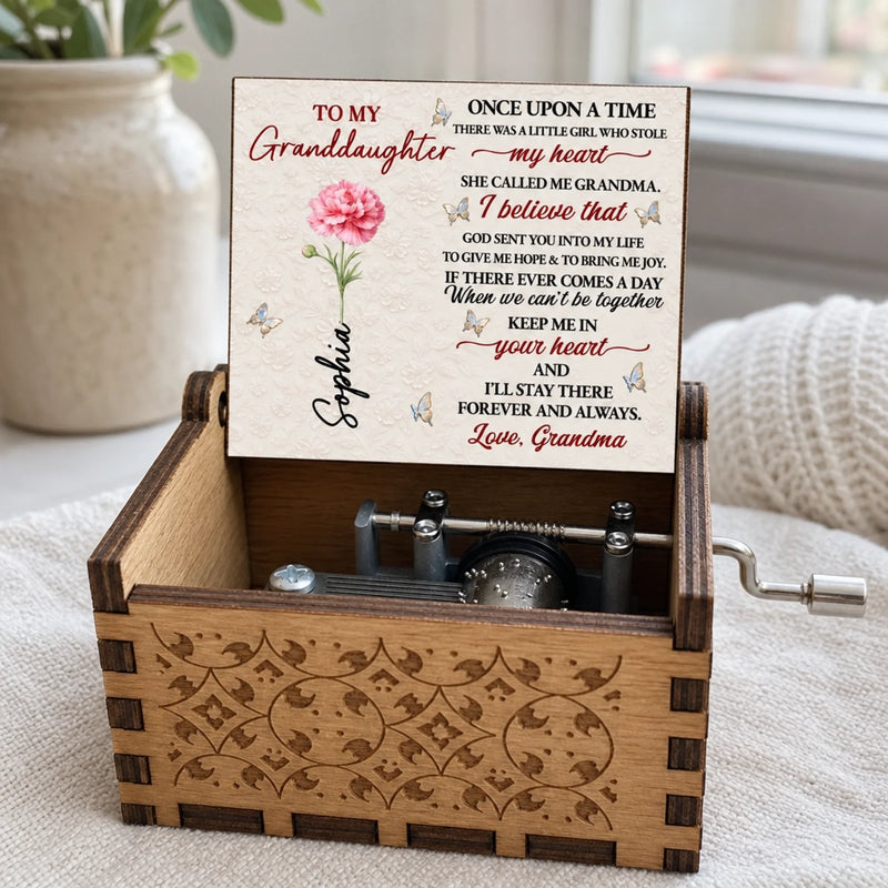 Custom Name Granddaughter Gifts from Grandma - Personalized Music Box - Forever My Sweetheart