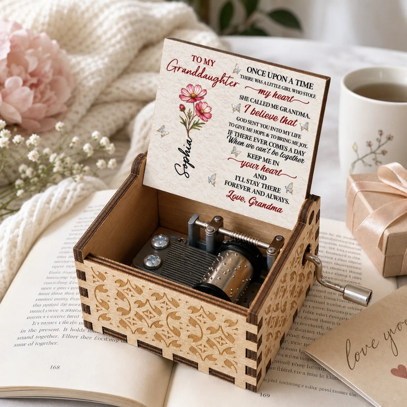 Custom Name Once Upon A Time Gifts for Granddaughter - Personalized Music Box - Forever In My Heart