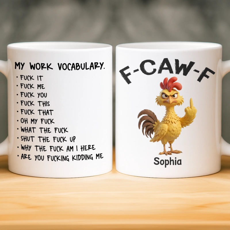 Custom Name Funny Chicken Work Vocabulary Gifts - Personalized Mug - Professional Overthinker