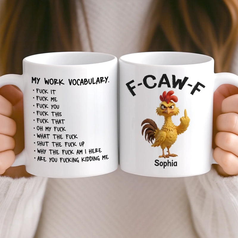 Custom Name Funny Chicken Work Vocabulary Gifts - Personalized Mug - Professional Overthinker