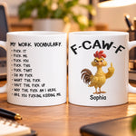 Custom Name Funny Chicken Work Vocabulary Gifts - Personalized Mug - Professional Overthinker