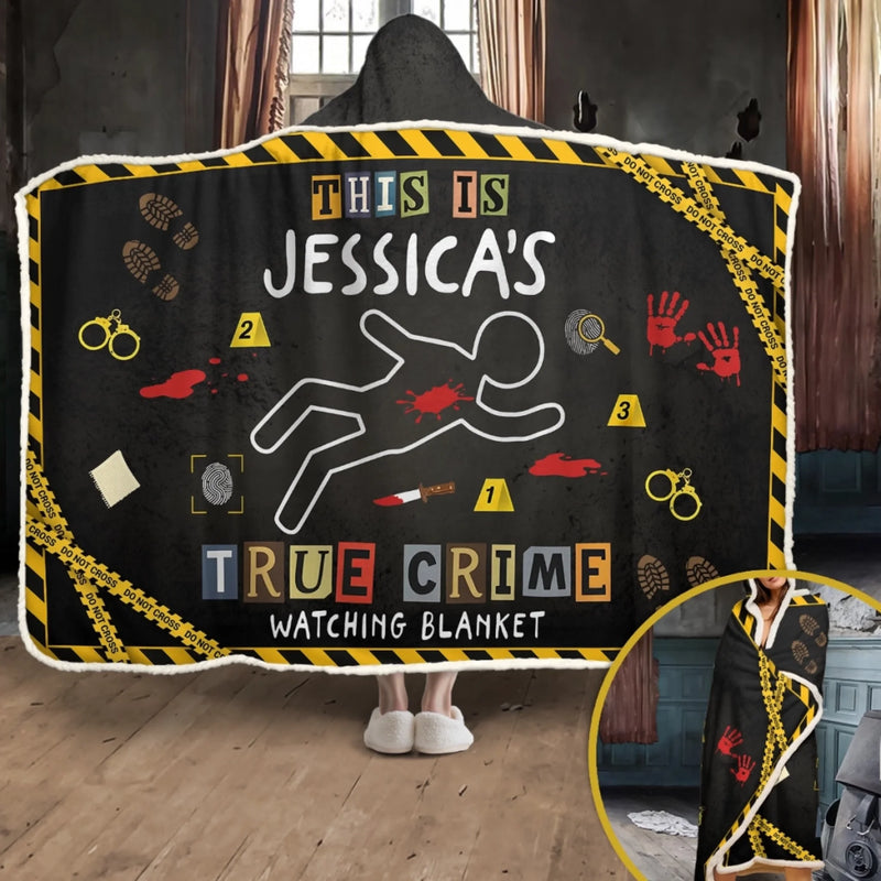 Custom Name True Crime Gifts for Crime Lovers - Personalized Wearable Blanket Hoodie - Serial Snacker