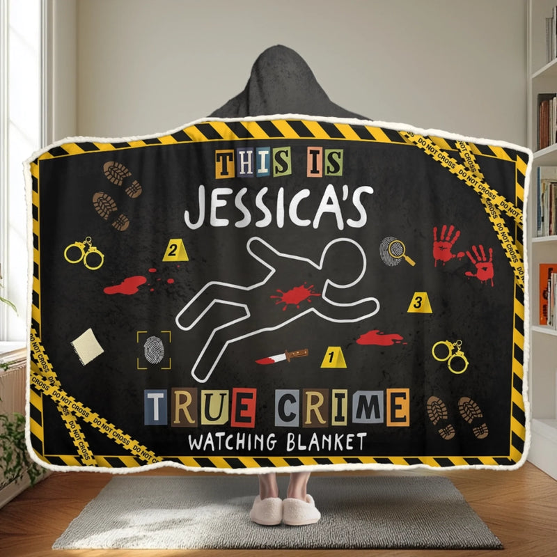 Custom Name True Crime Gifts for Crime Lovers - Personalized Wearable Blanket Hoodie - Serial Snacker