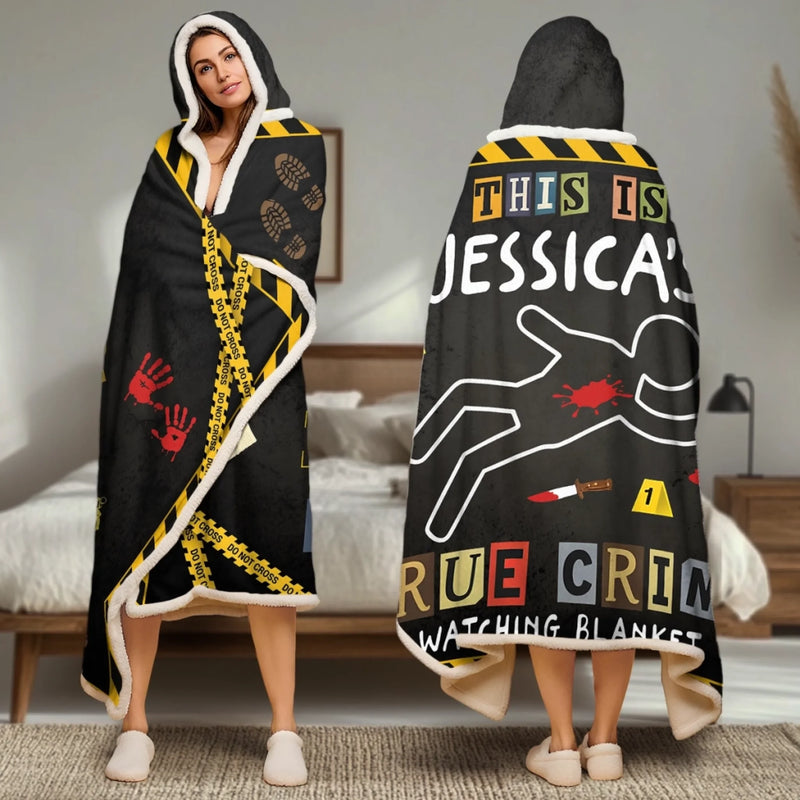 Custom Name True Crime Gifts for Crime Lovers - Personalized Wearable Blanket Hoodie - Serial Snacker