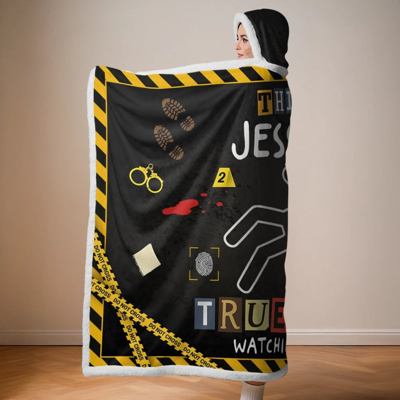 Custom Name True Crime Gifts for Crime Lovers - Personalized Wearable Blanket Hoodie - Serial Snacker