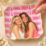 Personalized Photo Jewelry Dish – Gifts For Best Friends – Custom Bestie Names
