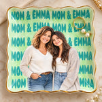 Custom Name Vanity Gifts - Personalized Photo Jewelry Dish - Mother Daughter Love