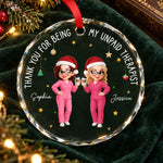 Custom Name Funny Christmas Gifts for Best Friends - Personalized Glass Ornament