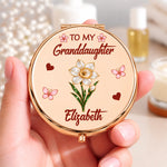Custom Name Granddaughter Love Gifts - Personalized Compact Mirror - Stay Strong