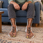 Custom Funny Hairy Feet Gifts for Couples - Personalized Middle Tube Socks - Bare Feet Prank