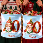 Name Christmas Gifts for Kids - Personalized LED Light Bucket Bag - Making Spirits Bright