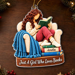 Custom Name Book Lover Gifts for Women - Personalized Acrylic Ornament - A Story Seeker