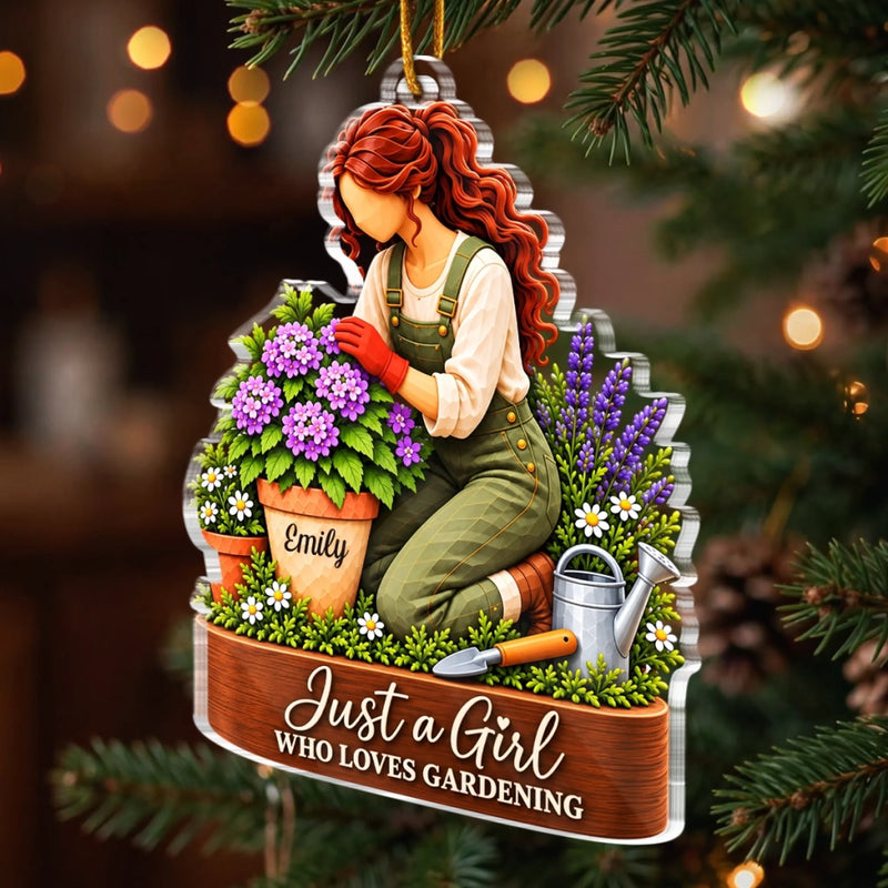 Custom Name Gardening Gifts for Women - Personalized Acrylic Ornament - Plants Lover