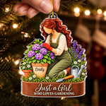 Custom Name Gardening Gifts for Women - Personalized Acrylic Ornament - Plants Lover
