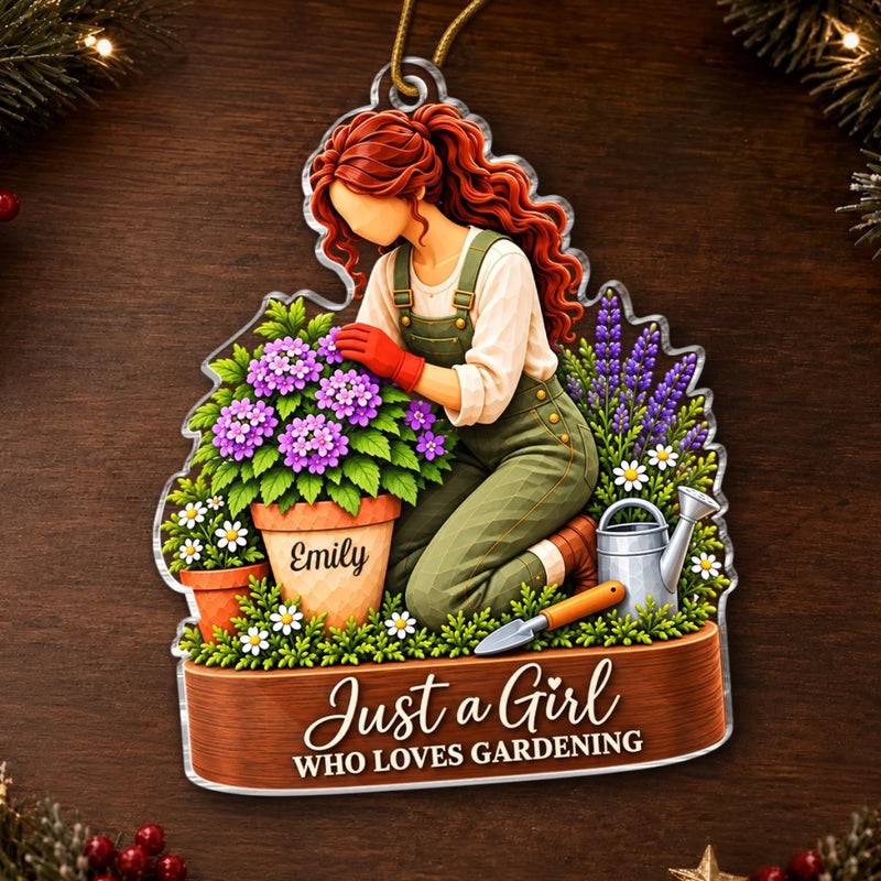 Custom Name Gardening Gifts for Women - Personalized Acrylic Ornament - Plants Lover
