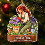 Custom Name Gardening Gifts for Women - Personalized Acrylic Ornament - Plants Lover
