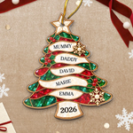 Custom Name Family Christmas Tree Gifts - Personalized Acrylic Ornament - Holiday Decorations