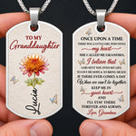 Custom Name Gifts for Granddaughters - Personalized Dog Tag Necklace - A Love That Lasts Forever