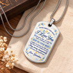 Custom Photo Encouragement Gifts for Granddaughters from Grandma - Personalized Dog Tag Necklace - Loved Beyond Words