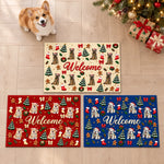 Custom Christmas Dog Lover Welcome Decor - Personalized Festive Doormat - Welcome