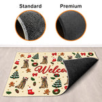 Custom Christmas Dog Lover Welcome Decor - Personalized Festive Doormat - Welcome