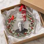 Custom Photo Memorial Christmas Gifts - Personalized Glass Ornament - Loved Beyond Goodbye