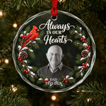 Custom Photo Memorial Christmas Gifts - Personalized Glass Ornament - Loved Beyond Goodbye