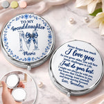 Custom Initial Granddaughter Keepsake Gifts - Personalized Compact Mirror - Always Believe In Yourself