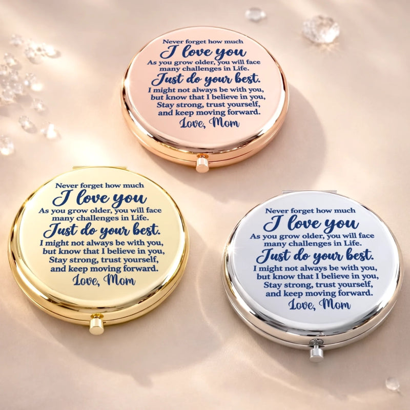 Custom Initial Granddaughter Keepsake Gifts - Personalized Compact Mirror - Always Believe In Yourself