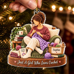Custom Name Crochet Gifts for Women - Personalized Acrylic Ornament - Happy Time