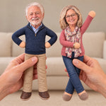 Custom Photo Bestie Gifts for Sisters, Coworkers And Family - Personalized Ugly Poseable Funny Doll - Side By Side Always