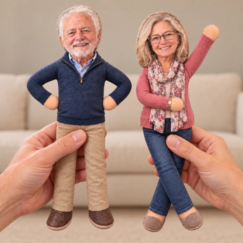 Custom Photo Bestie Gifts for Sisters, Coworkers And Family - Personalized Ugly Poseable Funny Doll - Side By Side Always