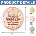 Custom Name Floral Keepsake for Granddaughter - Personalized Compact Mirror - Grace In Every Step