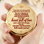 Custom Name Floral Keepsake for Granddaughter - Personalized Compact Mirror - Grace In Every Step
