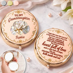 Custom Name Floral Keepsake for Granddaughter - Personalized Compact Mirror - Grace In Every Step