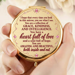 Custom Initial and Name Inspirational Gifts for Granddaughter - Personalized Compact Mirror - Believe In Your Beautiful Soul