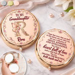 Custom Initial and Name Inspirational Gifts for Granddaughter - Personalized Compact Mirror - Believe In Your Beautiful Soul