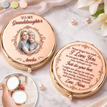 Custom Photo Granddaughter Gifts - Personalized Compact Mirror - Be Brave Be Beautiful