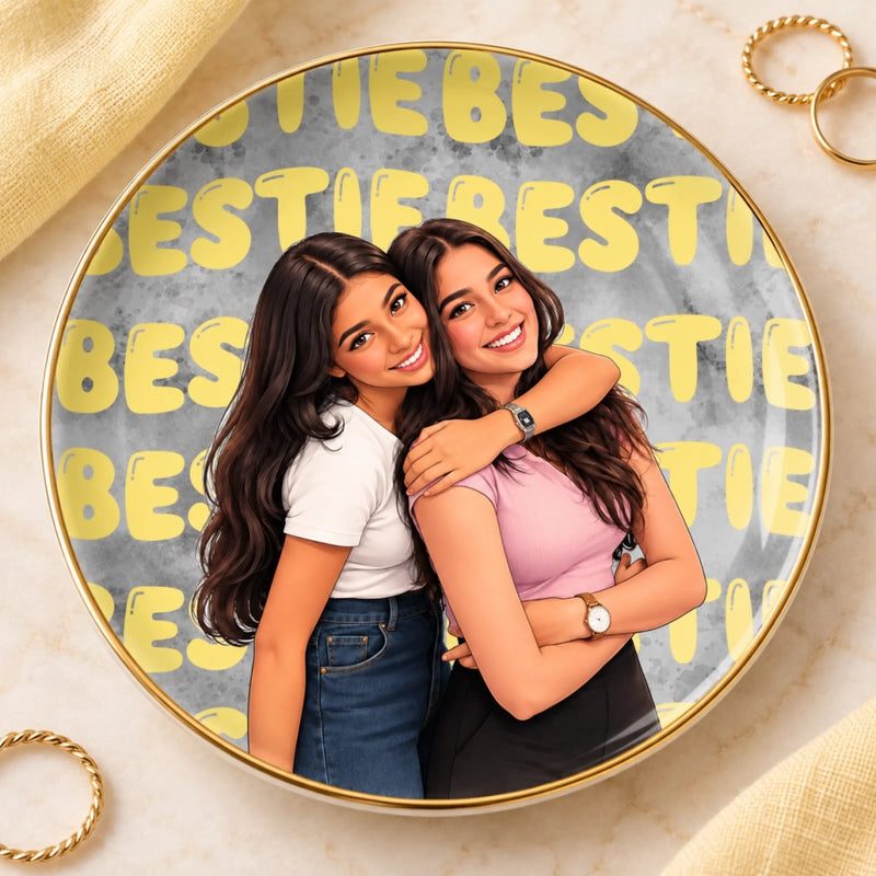 Bestie Gifts for Women - Personalized Jewelry Dish