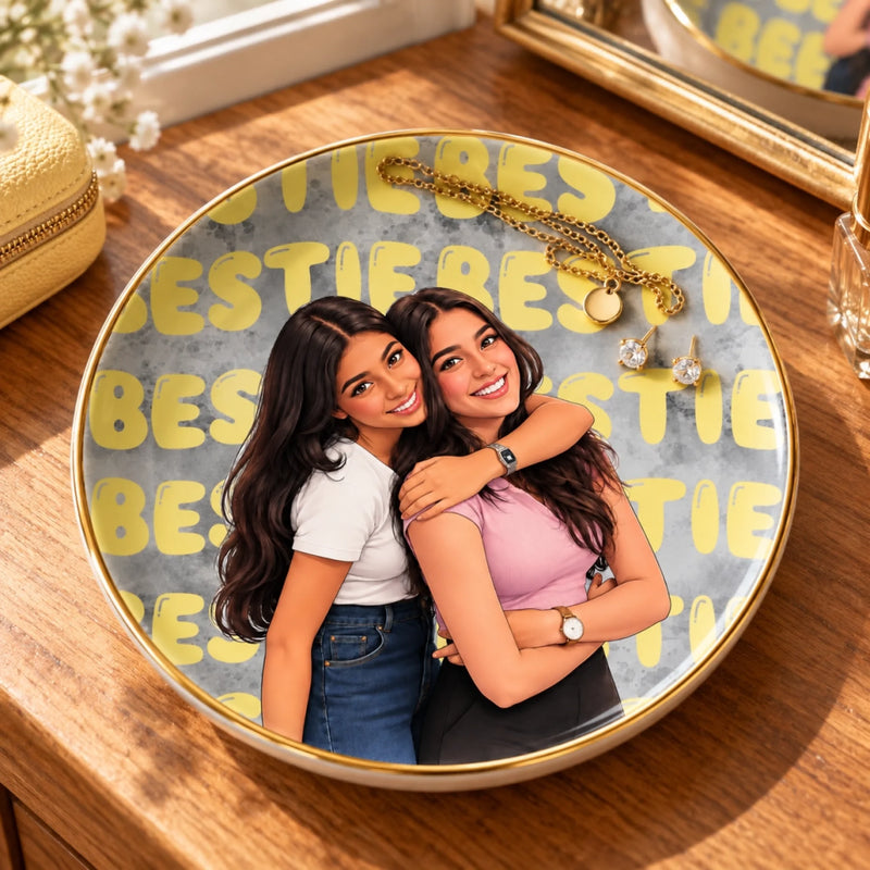 Bestie Gifts for Women - Personalized Jewelry Dish