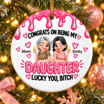 Custom Name Funny Daughter Christmas Gifts - Personalized Ceramic Ornament