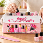 Custom Name Nail Art Stash Gifts for Women - Personalized Storage Basket