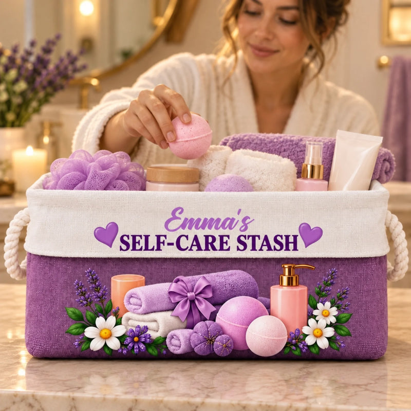 Custom Name Self-Care Gifts - Personalized Storage Basket