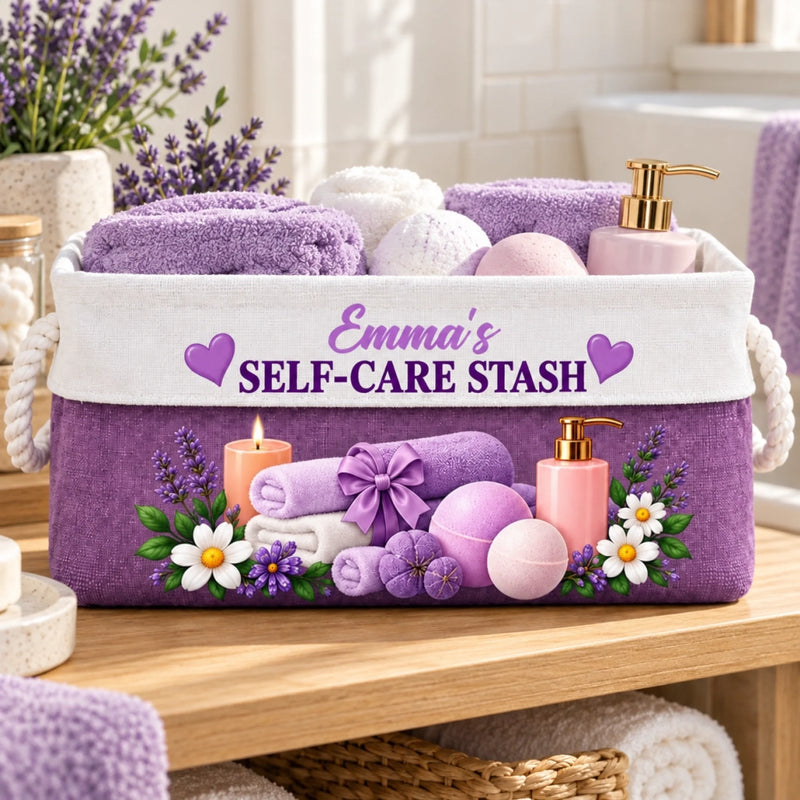 Custom Name Self-Care Gifts - Personalized Storage Basket