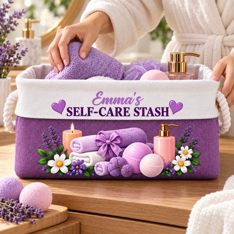 Custom Name Self-Care Gifts - Personalized Storage Basket