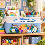 Custom Name Little Art Studio Gifts for Kids - Personalized Storage Basket